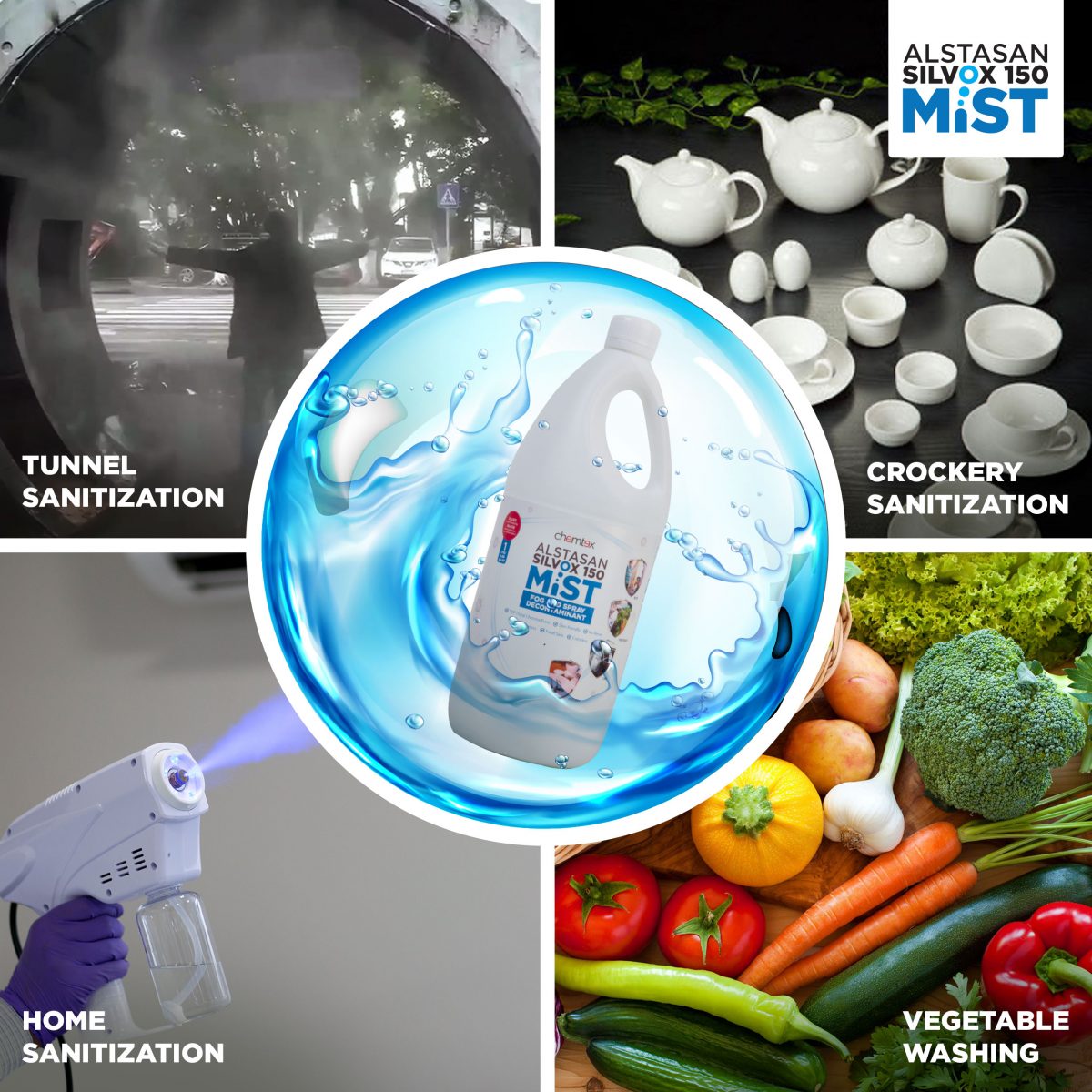 Chemtex Alstasan Silvox 150 MiST - Multi Purpose Disinfectant - 1L Bottle (Pack of 6 with Trigger Spray) - Image 4
