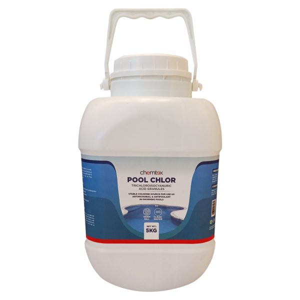 Chemtex Pool Chlor | Chlorine granules for pool | TCCA 90  – 5kg Jar